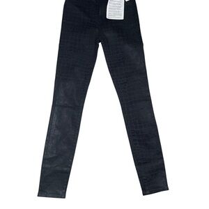 J Brand Leenah Super High-Rise Coated Croc Skinny Jeans Sz 24